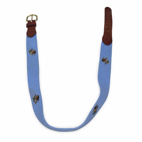 Philadelphia Cricket Country Club Golf Course Belt Women’s 30 Blue Embroidered